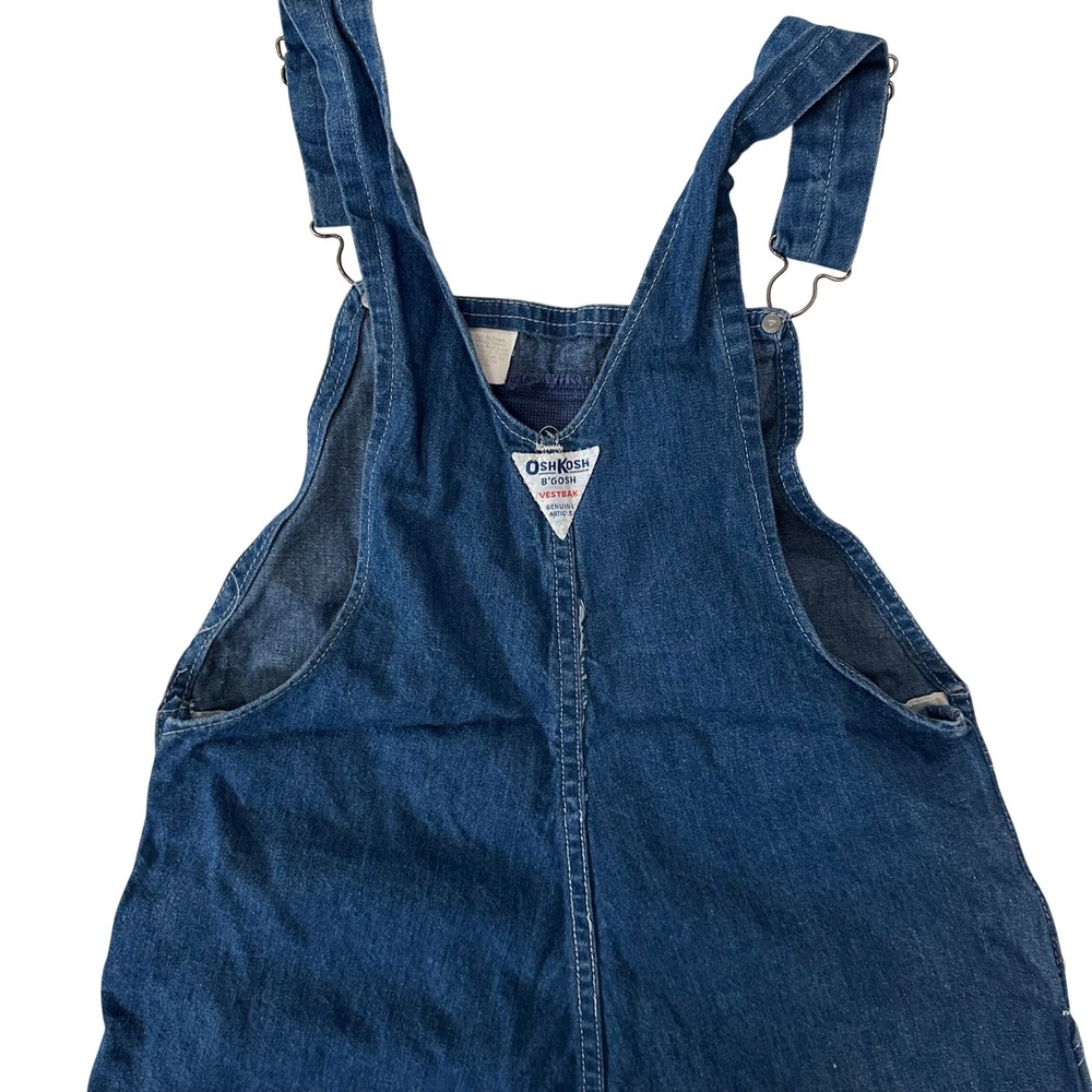 Vintage OshKosh Bgosh Canvasbacks Denim Overall Dress Embroidered VJP‎ Size 11 - Picture 8 of 9